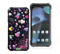 KJYF Funda para Blackview BV8800 (6.58") funda, 1 unidad de película de vidrio templado de silicona suave líquida anti arañazos TPU negro Case para Blackview BV8800 - Balón romántico