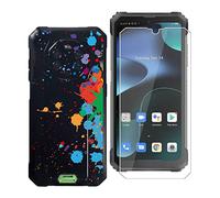 KJYF Funda para Blackview BV8800 (6.58") funda, 1 unidad de película de vidrio templado de silicona suave líquida anti arañazos TPU negro Case para Blackview BV8800 - Graffiti