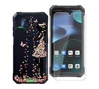 KJYF Funda para Blackview BV8800 (6.58") funda, 1 unidad de película de vidrio templado de silicona suave líquida anti arañazos TPU negro Case para Blackview BV8800 - Chica