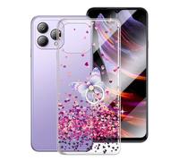 KJYF Funda para Cubot P80 (6.58"), Ultrafino a Prueba de Golpes Estuche Protectora Case con Otación de 360° Anillo Función de Soporte Carcasa Caso para Cubot P80 - Corazon Rojo