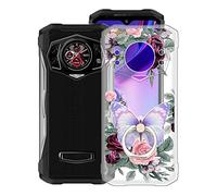 KJYF Funda para Doogee S98 Pro (6,3"), Ultrafino a Prueba de Golpes Estuche Protectora Case Tapa con Otación de 360° Anillo Función de Soporte Carcasa para Doogee S98 Pro - Rosa roja