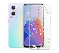 KJYF Funda para OPPO A96 (6.43"), Premium Gel Protector Bumper Caso Case, Transparente Silicona Suave TPU Carcasa, Anti-Arañazos Funda para OPPO A96 - Flor romantica
