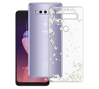 KJYF Funda para TCL 10 SE (6.52"), Premium Gel Protector Bumper Caso Case, Transparente Silicona Suave TPU Carcasa, Anti-Arañazos Fina Fundas para TCL 10 SE - Flor romantica