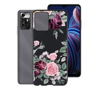 KJYF Funda para ZTE Blade A72 5G (6,52"), Carcasa Blando Delgado TPU Case de Silicona Anti-Arañazos [A Prueba de Golpes] [Protección contra caídas] para ZTE Blade A72 5G - Flor Rosa