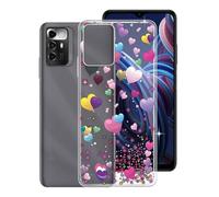 KJYF Funda para ZTE Blade A72 5G (6,52"), Premium Gel Bumper Protector Caso Case, Transparente Silicona Suave TPU Carcasa, Anti-Arañazos Funda para ZTE Blade A72 5G - Globo romantico