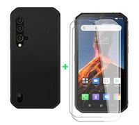 KJYF Fundas para Blackview BV9900E (5.84") + Protectores de Pantalla in Cristal Templado HD, Flexible Case Caso Cover Negro TPU Silicona para Blackview BV9900E - Negro