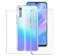 KJYF Fundas para Huawei Y8P (6.30 Pulgadas) + Protectores de Pantalla in Cristal Templado HD, Flexible Case Caso Cover Transparente TPU Silicona - Transparente