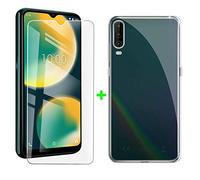 KJYF Fundas para Wiko View4 Lite (6.52 Pulgadas) + Protectores de Pantalla in Cristal Templado HD, Flexible Case Caso Cover Transparente TPU Silicona para Wiko View4 Lite - Transparente