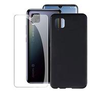 KJYF Fundas para ZTE Axon 11 5G (6.47") + Protectores de Pantalla in Cristal Templado HD, Flexible Case Caso Cover Negro TPU Silicona para ZTE Axon 11 5G - Negro