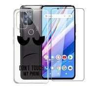 KJYF Para BLU G91 Pro Funda, 1 Piezas Cristal Templado, Transparente Anti-Arañazo Silicona TPU Carcasa y Vidrio Templado Película para BLU G91 Pro (6.7") - No me toques