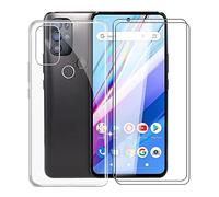 KJYF Para BLU G91 Pro Funda, 2 Piezas Cristal Templado, Transparente Anti-Arañazo Silicona TPU Carcasa y Vidrio Templado Película para BLU G91 Pro (6.7") - Transparente
