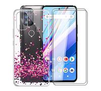KJYF Para BLU G91 Pro Funda, 2 Piezas Cristal Templado, Transparente Anti-Arañazo Silicona TPU Carcasa y Vidrio Templado Película para BLU G91 Pro (6.7") - WM85