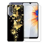 KJYF Para Cubot P60 Funda, 1 Piezas Vidrio Templado Película, Transparente Anti-Arañazo Suave Silicona TPU Carcasa y Cristal Templado para Cubot P60 (6.52") - Luciérnaga