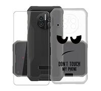 KJYF Para Doogee V10 5G Funda, 1 Piezas Cristal Templado, Transparente Anti-Arañazo Silicona TPU Carcasa y Vidrio Templado Película para Doogee V10 5G (6,39") - No me toques