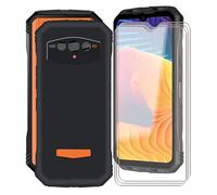 KJYF para Doogee V30T Funda + 3 Piezas Cristal Templado, Matte Protección Carcasa Negro Suave Silicona TPU Case Caso + Protector Pantalla para Doogee V30T (6.58") - Minimalista