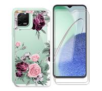 KJYF Para Huawei Nova Y61 Funda + 2 Piezas Vidrio Templado Película, Anti-Amarillo Anti-Arañazo Suave Silicona TPU Carcasa y Cristal Templado para Huawei Nova Y61 (6.52") - YQ12
