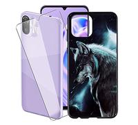 KJYF para Ulefone Note 6 Funda + Cristal Templado, Case Caso Negro Suave Silicona Cover TPU Carcasa Vidrio Templado Protector para Ulefone Note 6 (6.1") - WMA16