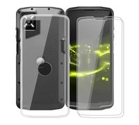 KJYFOANI 2 Piezas Vidrio Templado+Funda para Crosscall Core M6E Cover (5.99")- Protector de Pantalla Cristal, Clear Suave Silicona TPU Case Anti-Arañazos, Antigolpes Carcasa - Transparent