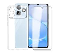 KJYFOANI 2 Piezas Vidrio Templado+Funda para Realme Note 80 Cover (6.74") - Protector de Pantalla Cristal, Clear Suave Silicona TPU Case Anti-Arañazos, Antigolpes Carcasa - Transparent