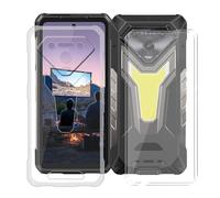 KJYFOANI 2 Piezas Vidrio Templado+Funda para Ulefone Armor 34+ Cover (6.95")- Protector de Pantalla Cristal, Clear Suave Silicona TPU Case Anti-Arañazos, Antigolpes Carcasa - Transparent