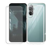 KJYFOANI 2 Piezas Vidrio Templado+Funda para Xiaomi Poco C85x Cover (6.90") - Protector de Pantalla Cristal, Clear Suave Silicona TPU Case Anti-Arañazos, Antigolpes Carcasa - Transparent
