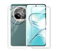 KJYFOANI 2 Piezas Vidrio Templado+Funda para ZTE Nubia Focus 2 Ultra Cover (6.80")- Protector de Pantalla Cristal, Clear Suave Silicona TPU Case Anti-Arañazos, Antigolpes Carcasa - Transparent