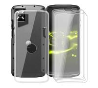 KJYFOANI 4 Piezas Vidrio Templado+Funda para Crosscall Core M6E Cover (5.99")- Protector de Pantalla Cristal, Clear Suave Silicona TPU Case Anti-Arañazos, Antigolpes Carcasa - Transparent