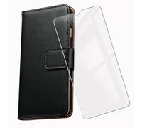 KJYFOANI - Carcasa para Umidigi G100 5G (6,90"), vidrio templado protector de pantalla, función atril con solapa y tarjetero de silicona, funda para Umidigi G100 5G, color negro