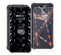 KJYFOANI Funda + 1 Piezas Cristal Templado para Cubot Kingkong 8 (6.53"), con Otación de 360° Anillo Función de Soporte Carcasa + Protector Pantalla para Cubot Kingkong 8 - XT24