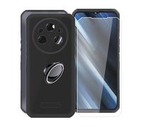KJYFOANI Funda + 1 Piezas Cristal Templado para Oukitel WP35 S (6.60"), con Otación de 360° Anillo Función de Soporte Carcasa + Protector Pantalla para Oukitel WP35 S - Negro