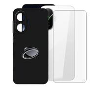 KJYFOANI Funda + 1 Piezas Cristal Templado para Xiaomi Poco F7 5G (6.83"), con Otación de 360° Anillo Función de Soporte Carcasa + Protector Pantalla para - Negro
