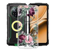 KJYFOANI Funda para Doogee Fire 7 Pro (6.56"), Ultrafino TPU Estuche Protector, Transparente Bumper Cover Suave Silicona Case, Anti-Arañazos Cáscara para - Rosas