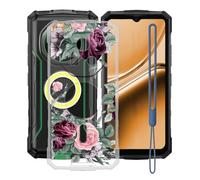 KJYFOANI Funda para Doogee Fire 7 Pro Cover (6.56"), Transparente Suave Silicona TPU Protector Case Anti-Arañazos,Antigolpes Bumper Carcasa para Doogee Fire 7 Pro -Rosas