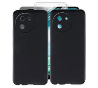 KJYFOANI Funda para Doogee Note 59 Pro (6.75") con 2 Piezas Vidrio Templado Película Protectora,Negro Ultra Delgado Suave TPU Case - Antirasguño Estuche Protector Carcasa -