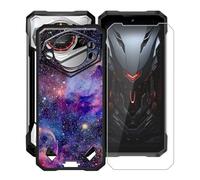 KJYFOANI Funda para Doogee S200 con 1 Piezas Vidrio Templado Película Protectora, Ultra-Fina Suave TPU Bumper Caso, Negro Antiarañazos Carcasa para Doogee S200 (6.72") - WMA511