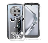KJYFOANI Funda para Doogee V40 Pro (6.78"), Transparente Anticolisión Suave Silicona TPU Case Carcasa + 1 Piezas Cristal Templado Protector para Doogee V40 Pro - DU06