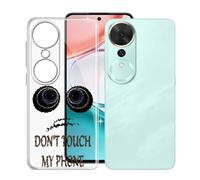KJYFOANI Funda para Honor Play 70 Plus (6.77"), Ultrafino TPU Estuche Protector, Transparente Bumper Cover Suave Silicona Case, Anti-Arañazos Cáscara para - No me toques A