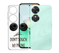 KJYFOANI Funda para Honor Play10C (6.61"), Ultrafino TPU Estuche Protector, Transparente Bumper Cover Suave Silicona Case, Anti-Arañazos Cáscara para - No me toques A