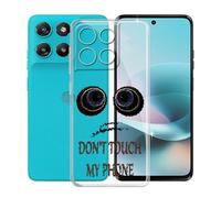 KJYFOANI Funda para Motorola Moto G100 (6.72"), Ultrafino TPU Estuche Protector, Transparente Bumper Cover Suave Silicona Case, Anti-Arañazos Cáscara para - No me toques A