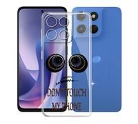 KJYFOANI Funda para Motorola Moto G100s (6.72"), Ultrafino TPU Estuche Protector, Transparente Bumper Cover Suave Silicona Case, Anti-Arañazos Cáscara para - No me toques A