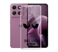 KJYFOANI Funda para Motorola Moto G17 (6.72"), Ultrafino TPU Estuche Protector, Transparente Bumper Cover Suave Silicona Case, Anti-Arañazos Cáscara para - No me toques