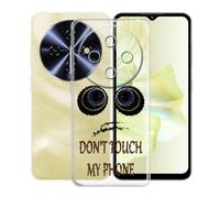 KJYFOANI Funda para Oukitel C5 (6.52"), Ultrafino TPU Estuche Protector, Transparente Bumper Cover Suave Silicona Case, Anti-Arañazos Cáscara para - No me toques A