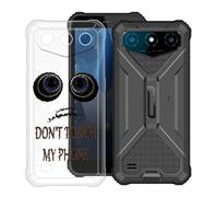 KJYFOANI Funda para Oukitel G3 (6.00"), Ultrafino TPU Estuche Protector, Transparente Bumper Cover Suave Silicona Case, Anti-Arañazos Cáscara para - No me toques A