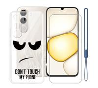 KJYFOANI Funda para Realme C100x-Transparente+Vidrio-DU05 | 1 Pieza Vidrio Templado,dureza 9H,HD Claridad,Silicona TPU Cáscara,A prueba de golpes,Anti-Arañazos,Antideslizante,6.80"
