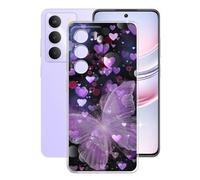 KJYFOANI Funda para Realme C73 (6.67"), Ultrafino TPU Estuche Protector, Transparente Bumper Cover Suave Silicona Case, Anti-Arañazos Cáscara para - Mariposa Morada