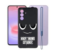 KJYFOANI Funda para Samsung Galaxy A27 5G Carcasa (6.7"), Ultra- Fina Suave Silicona TPU Case Negro Antivibración Bumper Cover Antiarañazos Tapa - No me toques u