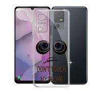 KJYFOANI Funda para TCL 40 T (6.75"), Ultrafino TPU Estuche Protector, Transparente Bumper Cover Suave Silicona Case, Anti-Arañazos Cáscara para - No me toques A