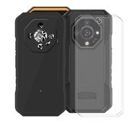 KJYFOANI Funda para Ulefone Armor X32 (5.65") Y Vidrio Templado Protector de Pantalla Cristal 2 Piezas, Ultra-Fina Suave Silicona TPU Bumper Caso Negro Antiarañazos Carcasa -Negro