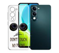 KJYFOANI Funda para Vivo Y04s (6.74"), Ultrafino TPU Estuche Protector, Transparente Bumper Cover Suave Silicona Case, Anti-Arañazos Cáscara para - No me toques A