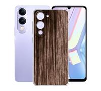 KJYFOANI Funda para Vivo Y19sGT (6.74"), Ultrafino TPU Estuche Protector, Transparente Bumper Cover Suave Silicona Case, Anti-Arañazos Cáscara para - Estilos de Madera